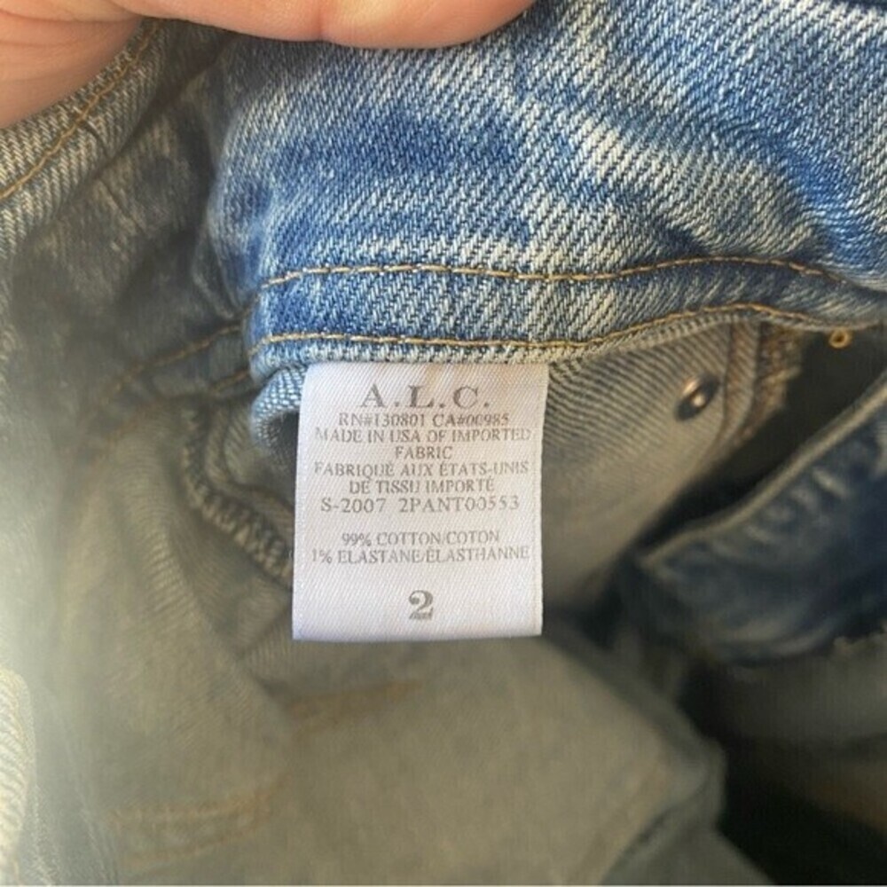A.L.C. Luke High Waisted Paper Bag Denim Pants in Light Indigo - Picture 15 of 15